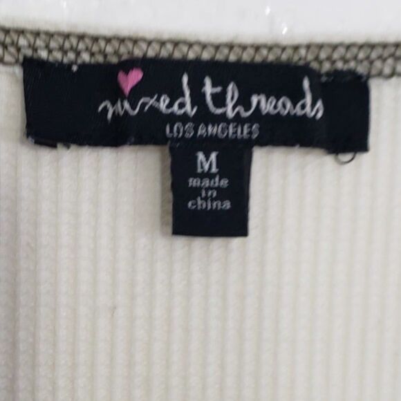 Mixed Threads Los Angeles Women's Scoop Neck Exposed Stitching Blouse, Size Med. - Picture 3 of 8